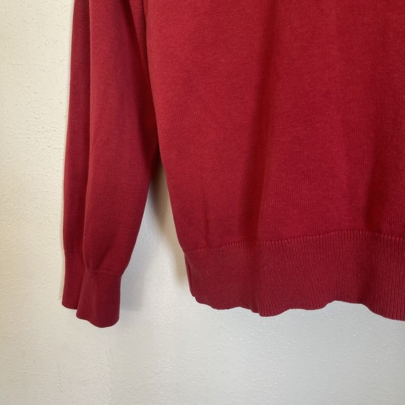 Izod Red V Neck Sweater Men Size Medium Faded Long Sleeve - Picture 3 of 7